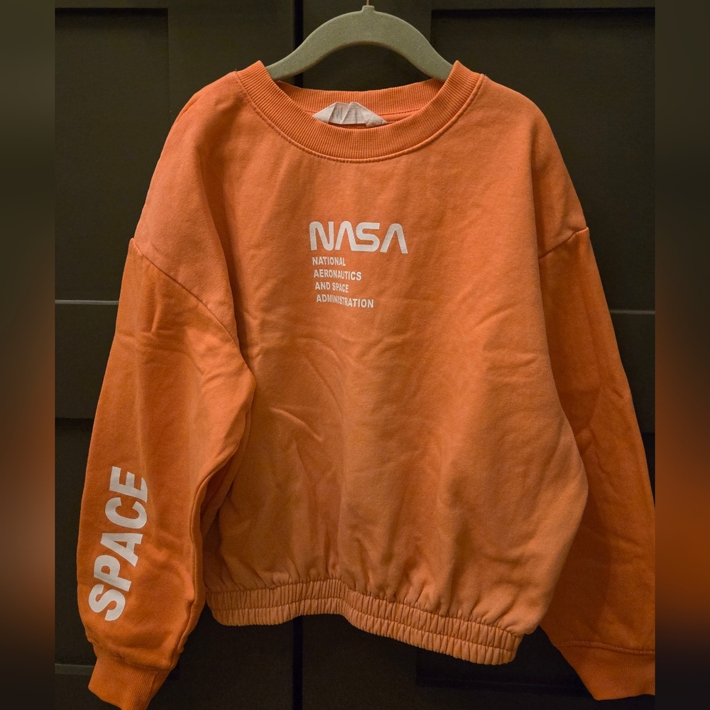 H&M Kids' Washed Orange NASA Crewneck Sweatshirt